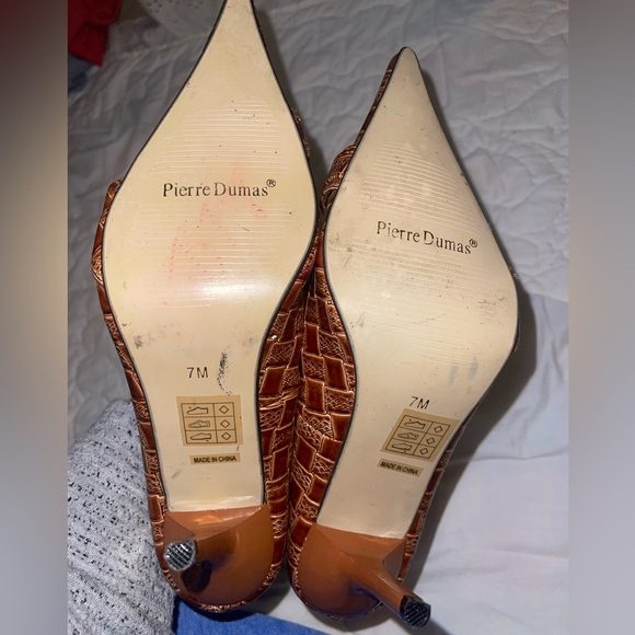 Womens Pierre Dumas Brown Croc-Embossed Heels - Picture 4 of 4